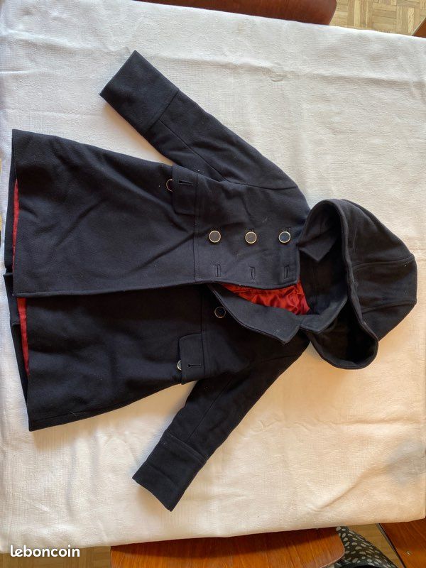 Manteau hiver marine 3 ans en laine doublé (image 1)