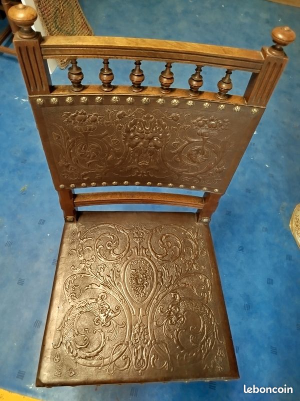 Chaises anciennes cuir (image 3)