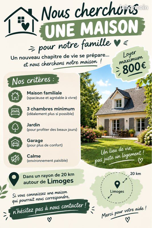 Maison 4 pièces 80 m² · à Limoges · 80 m² · 800 €/mois