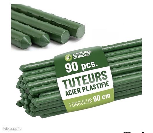 Lot De 12 Tuteurs De Jardin Robustes 11mm X 60cm Acier Revêtu Plastique Vert - Support Plantes