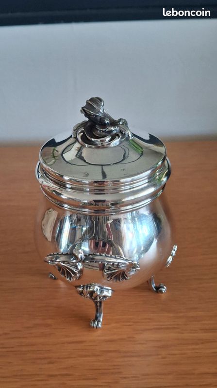 Service à thé/café, sucrier, pot à lait et plateau en argent Cristofle de haute qualité (image 3)
