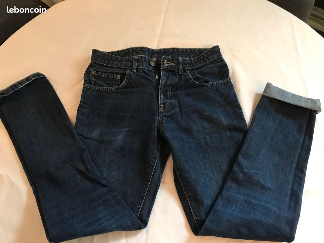 Pantalon jeans marine - C by Chevignon - t.38 - troué (image 6)