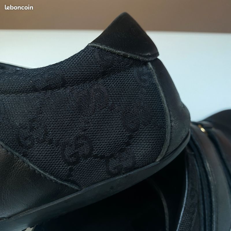 Tennis Gucci vintage en cuir noir (image 10)