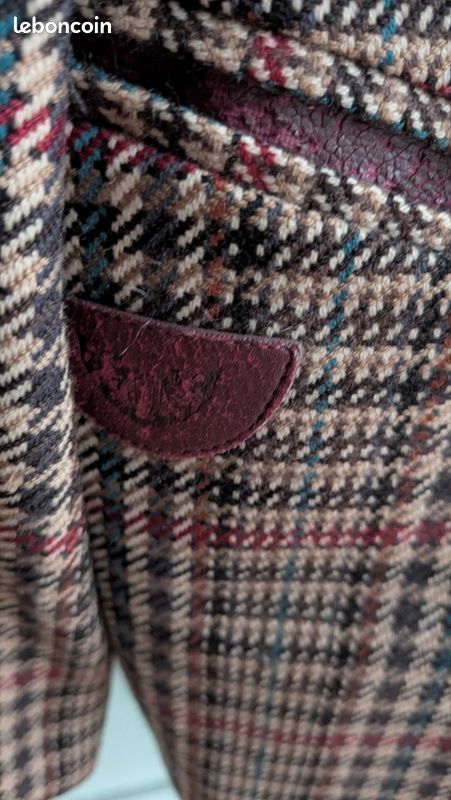 Veste Selle Vintage R.J. Becht & Son – Laine Vierge, Style équitation Plaid, Occasion