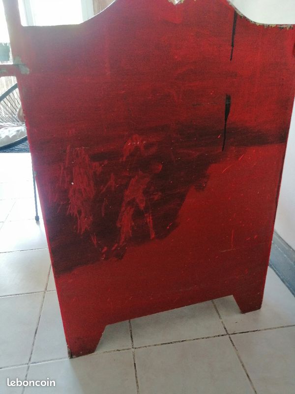 Meuble confiturier vintage en bois rouge (image 6)