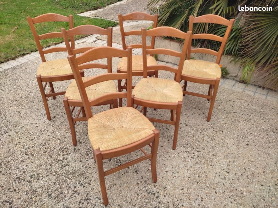Lot de 6 chaises paillées (image 1)
