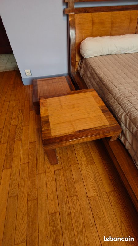 Lit 160x200 palissandre La Maison Coloniale + 2 tables de chevet + 1 table basse (image 6)