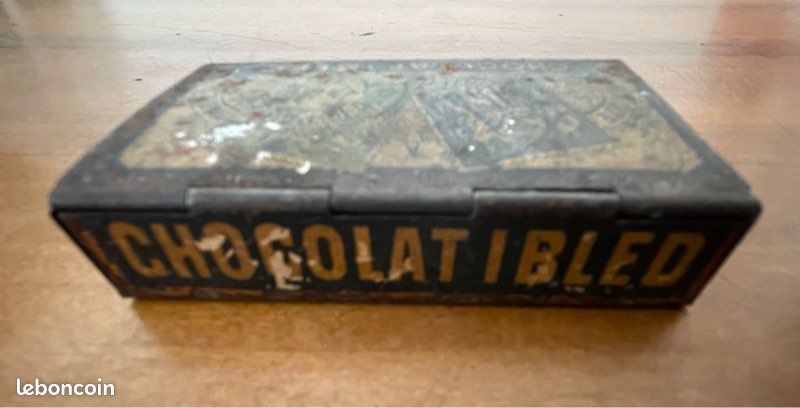 Boîte métallique publicitaire Chocolat Ibled Chocoreve 6,5x4x1,5cm vintage déco collection no banania (image 4)