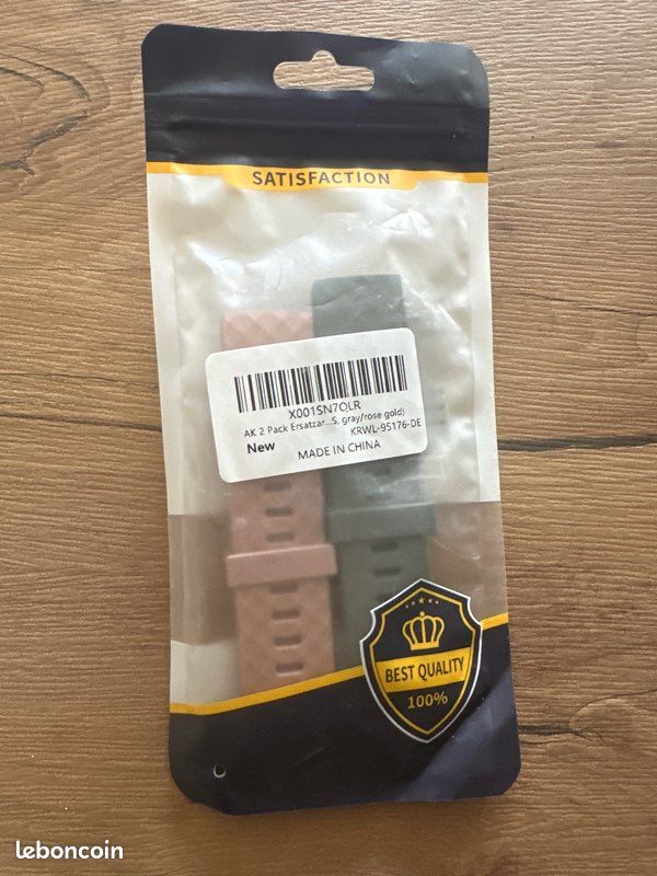 Lot de 2 bracelets de montre (gris et rose gold) – Neufs – Taille S (image 1)