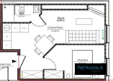 Appartement 1 pièce 34 m² · à Lyon · 34 m² · 180 000 €