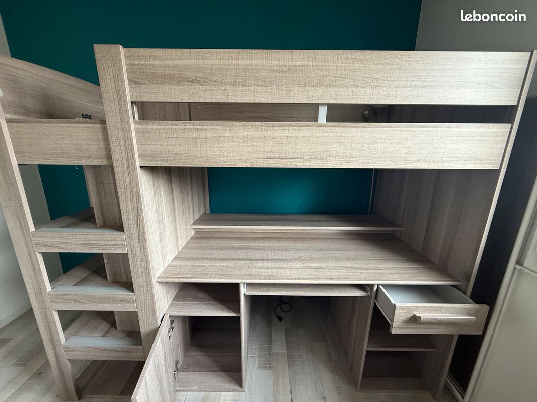 Lit superposé avec bureau conforma (image 4)