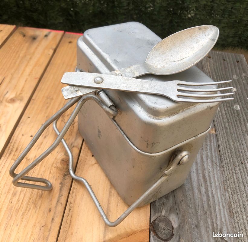 Gamelle Militaire Française Vintage – Couverts De Soldat, Armée De Terre