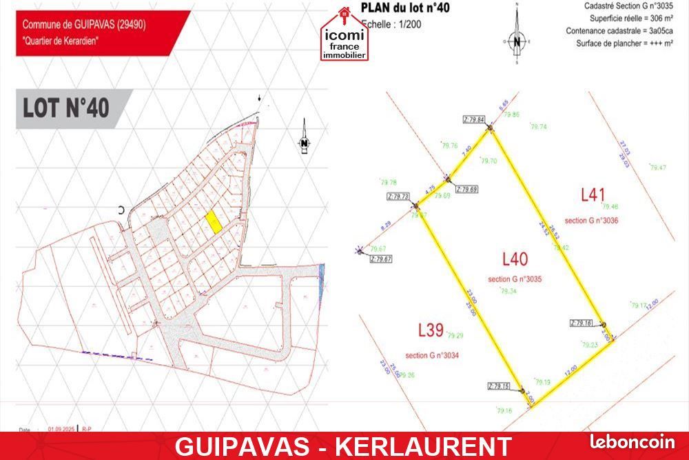 Terrain 283 m² · à Guipavas · 90 200 €
