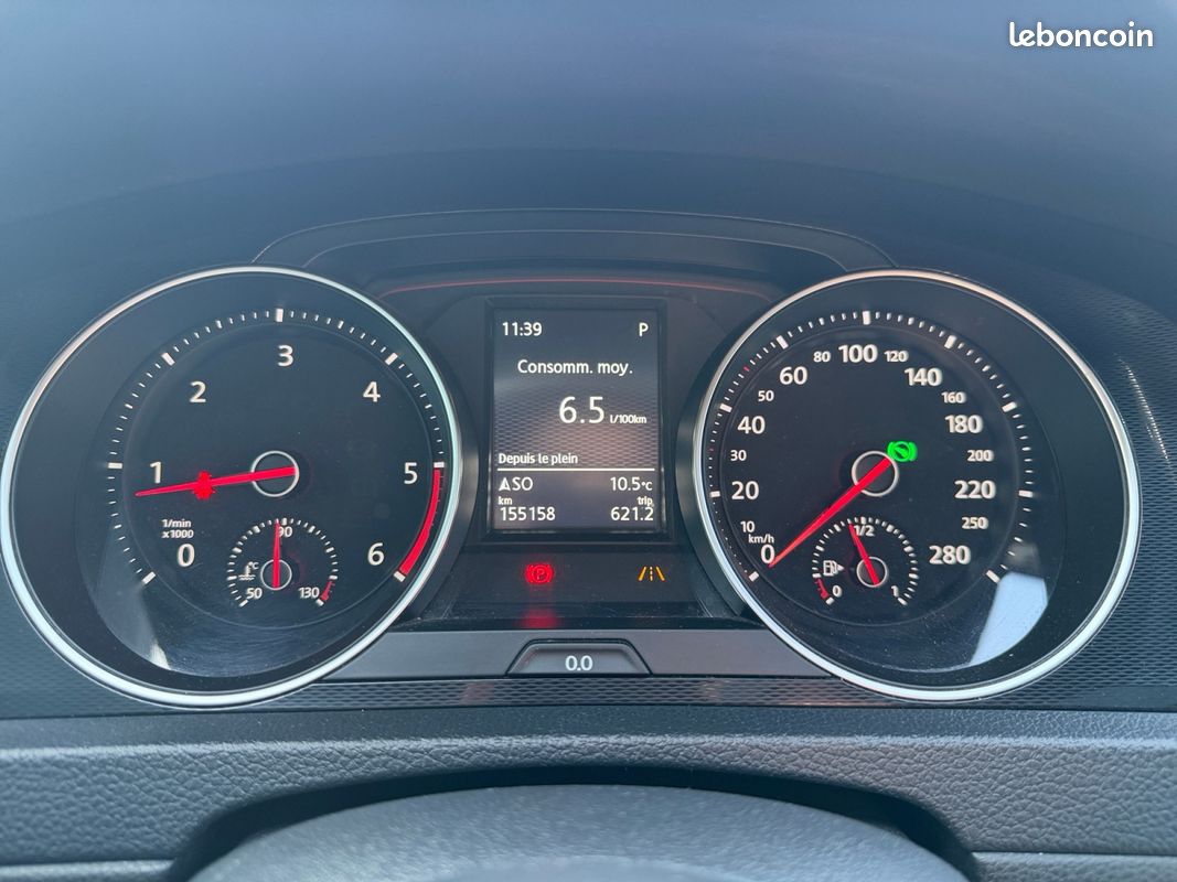 VOLKSWAGEN GOLF VII 2.0 TDI 184 BLUEMOTION TECHNOLOGY GTD DSG6 5P 184Ch Garantie 12 mois (image 10)