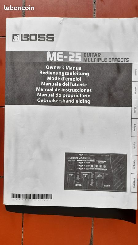 Mode d'emploi pédale d'effet ME 25 7 langues (image 1)