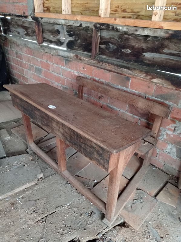 Banc d'école ancien (image 3)