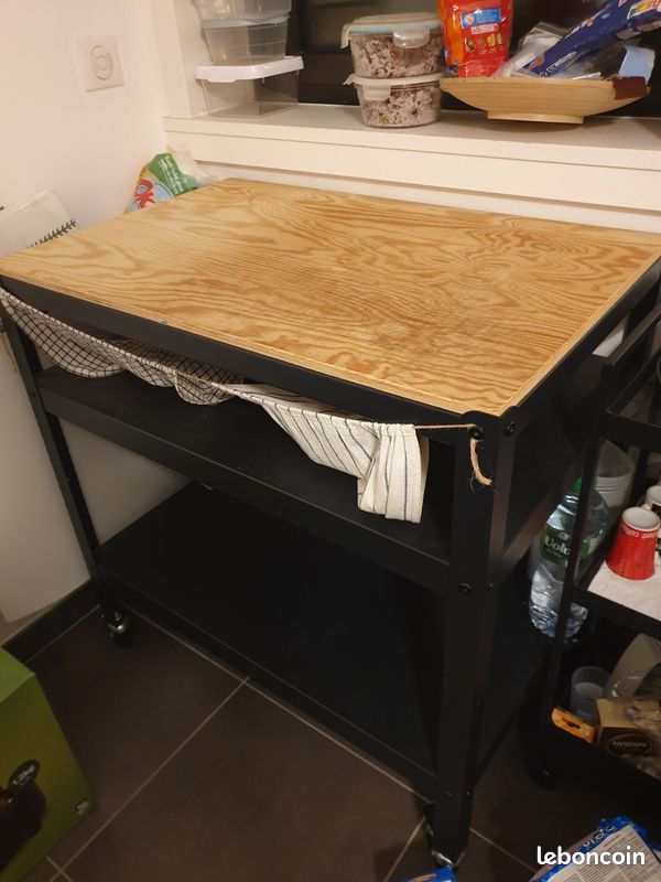 IKEA BROR Desserte 85x55 noir/contreplaqué de pin (image 2)