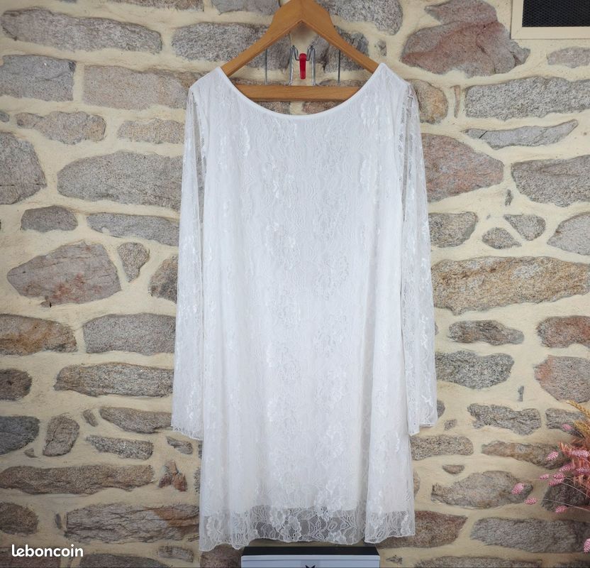 Robe en dentelle blanche Femme taille 52 marque Monsoon 💍 (image 3)