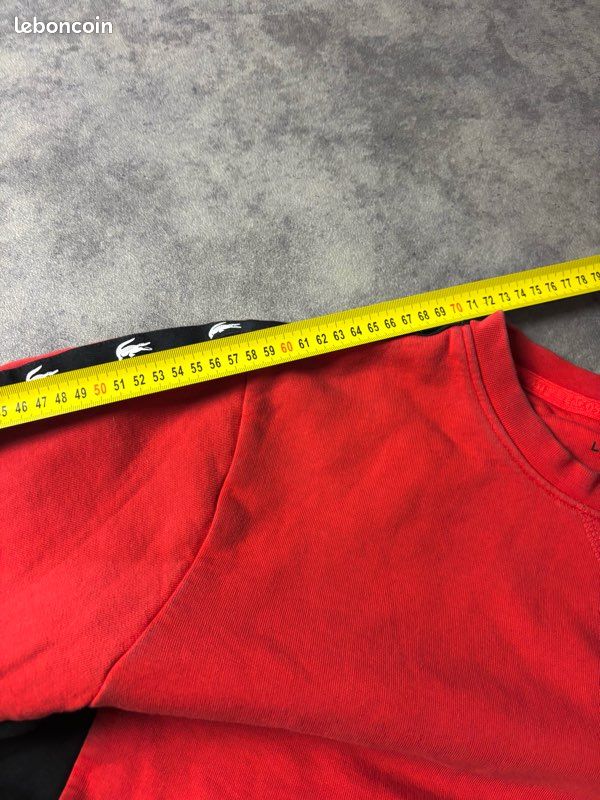 Pull Lacoste sport rouge logo Lacoste manches - L (image 12)