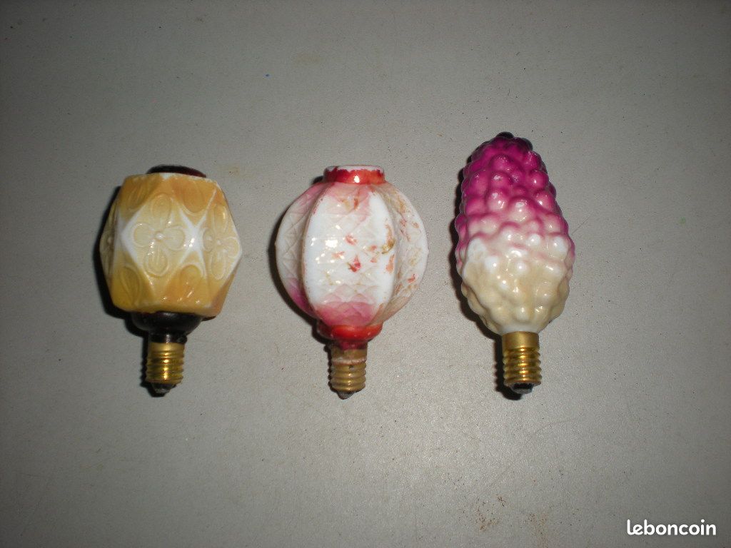 Lot de 3 ampoules pour ancienne guirlande de sapin de noel déco vintage - Décoration