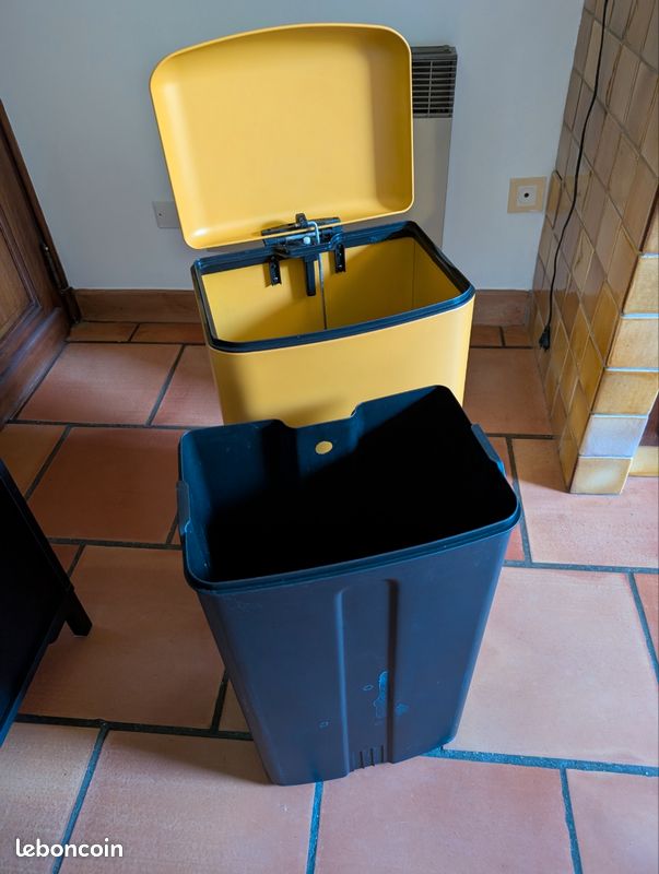 Poubelle cuisine jaune 50 l (image 2)