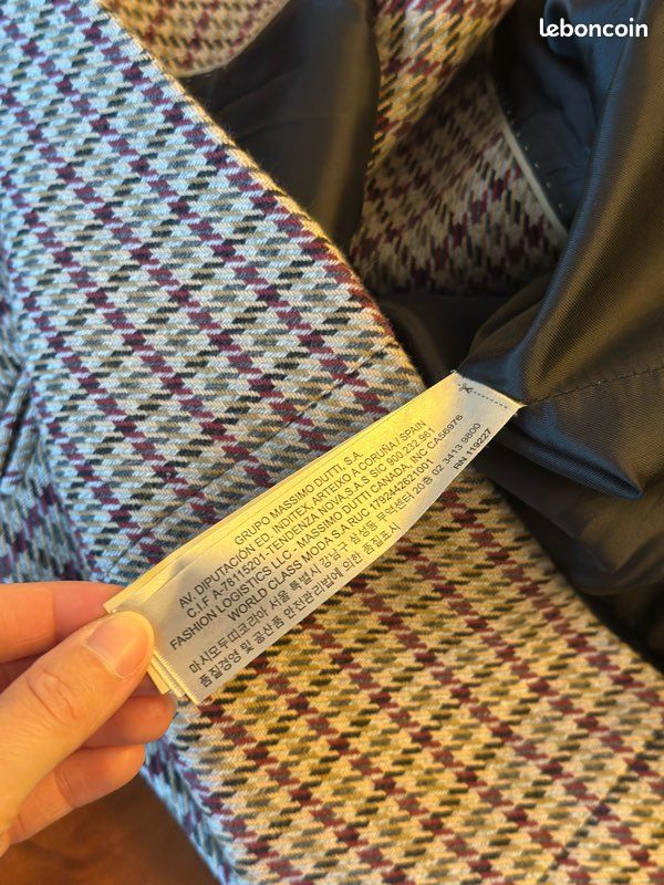 Veste Blazer Jaune Et Blanc Métallique Massimo Dutti Taille M - 44% Coton, Neuf étiqueté