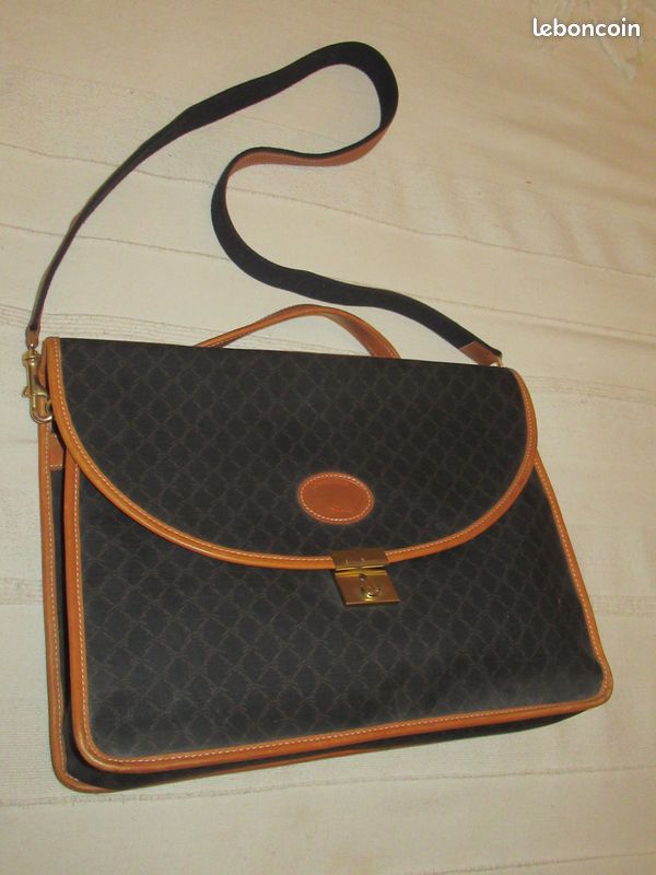 Porte-documents/serviette Longchamp, toile enduite et cuir, vintage (image 4)