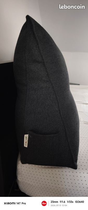 Coussin tête de lit - gris anthracite pour un lit 160 cm (image 2)