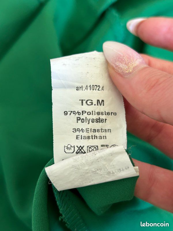 Robe Verte Manches 3/4 Amelie&Amelie - Taille M - Neuve Sans étiquettes - Jamais Portée - Style Décontracté