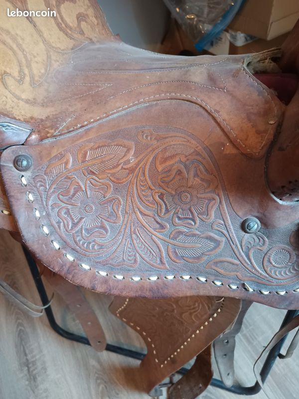 LSS Selle de cheval occidentale triers Western Rembourrés, étriers Western en Acier Inoxydable