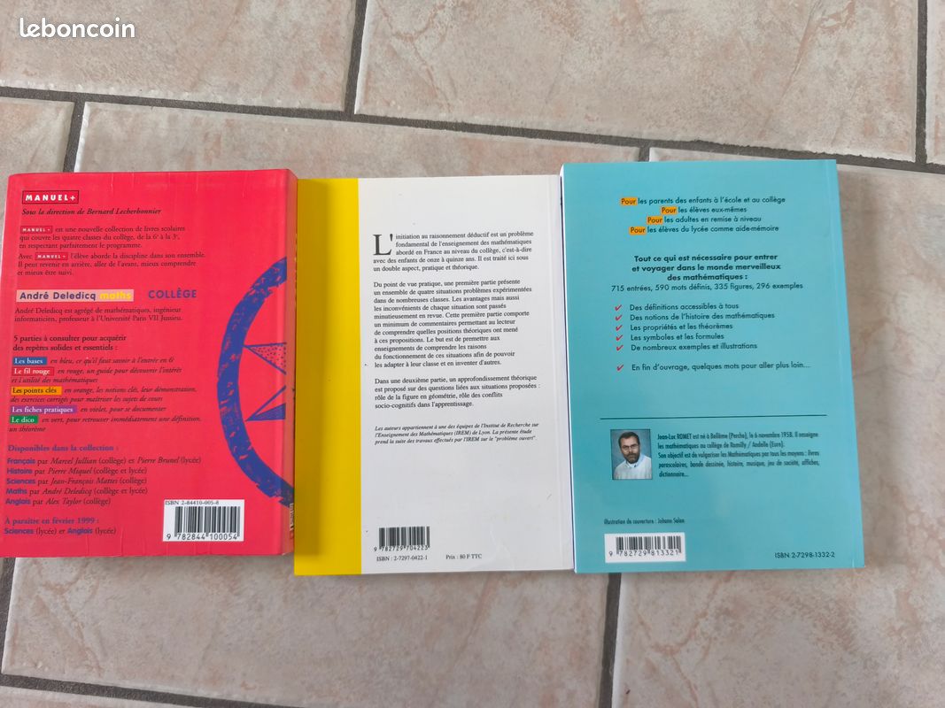 Lot livres de mathématiques (collège) (image 2)