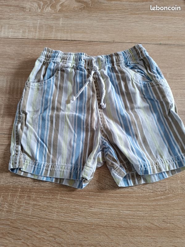 Pantacourt Fille DPAM Taille 4 Ans – Couleur Violine, Coton, Très Bon état Occasion