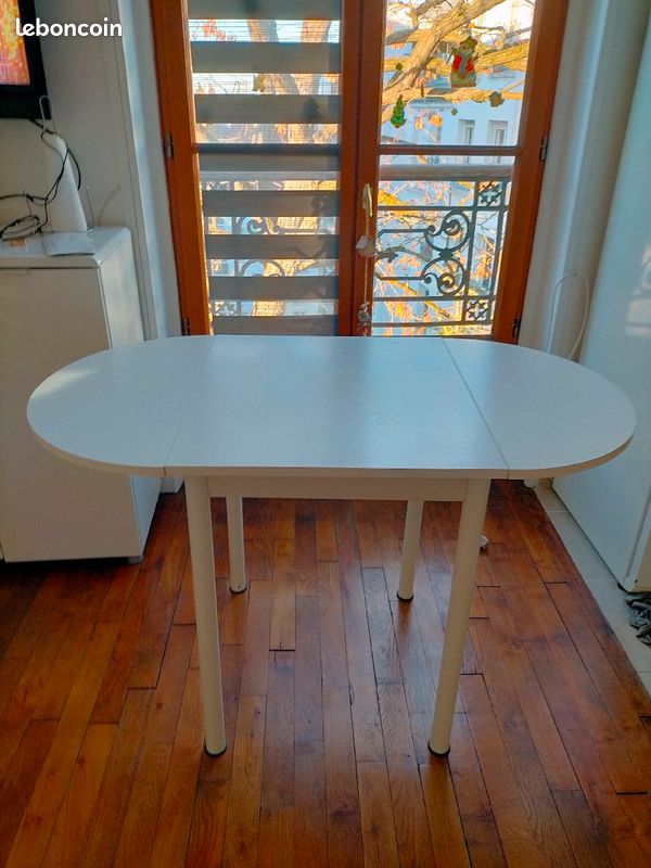Petite table extensible blanche laquée neuve (image 1)