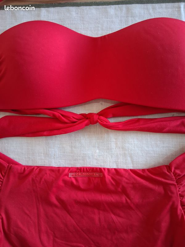 Maillot 2 pieces rouge calzedonia taille l (image 2)