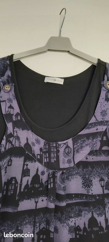 Robe Femme Enjoy T40 Grise Bretelles - État Excellent Occasion