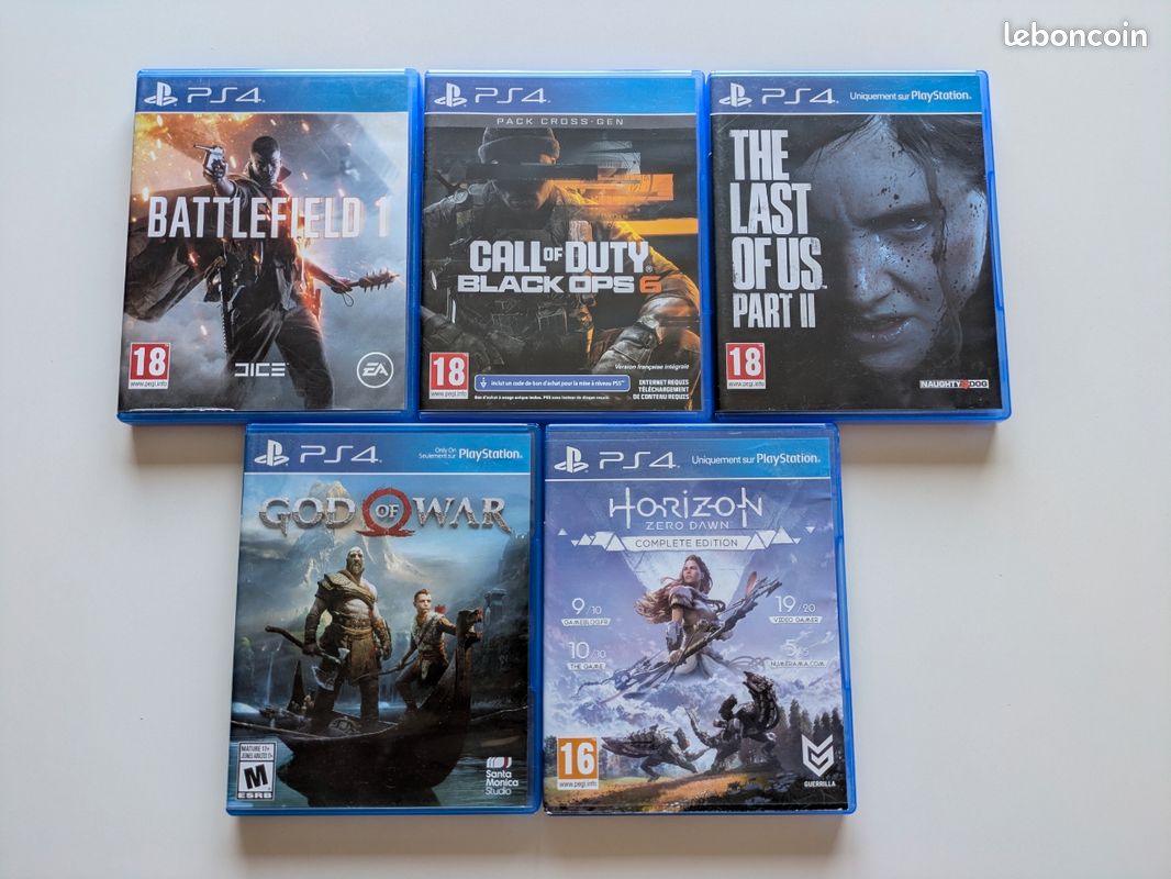 Jeux PS4 - BF1/BO6/LastofUs2/GodofWar/Horizon (image 1)