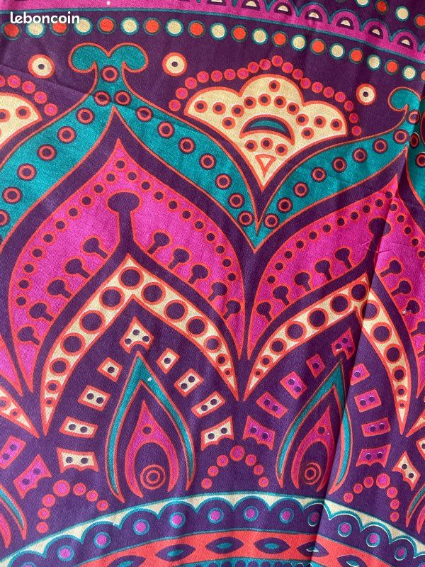 Tenture murale - Décoration murale - Visage de lune et soleil - Mandala