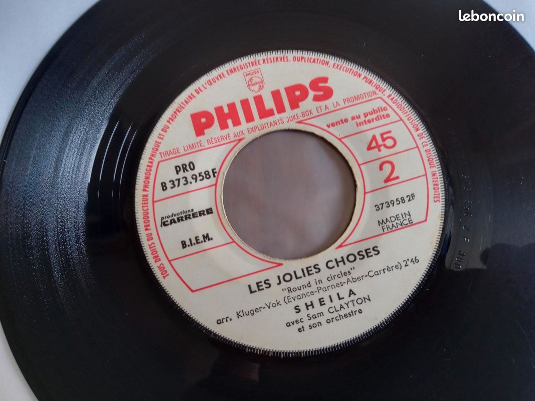 Sheila Rare 45 Tours Vinyle Juke Box Promo "Impossible N'Est Pas Français - Les Jolies Choses" (image 4)