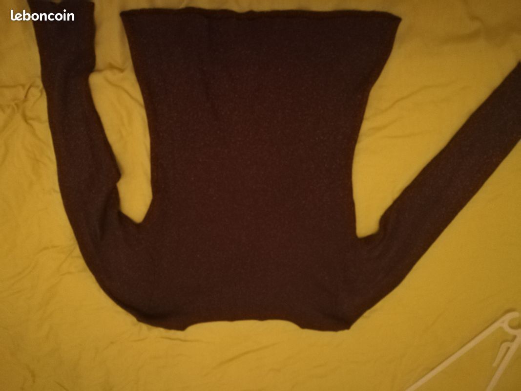 Pull marron et doré T 42 (image 7)
