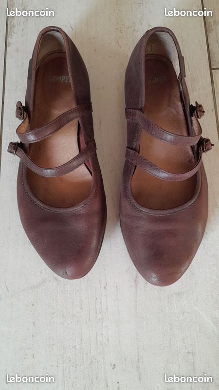 Ballerines à Boucles "Camper" (Cuir Mat Marron) Pointure: 38 (image 2)