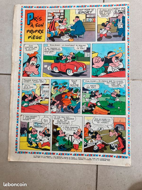 Bandes dessinées anciennes : journal de Mickey Numéros 711, 724, 747, 750, 752, 760, 764, 771, 773, 774 années 1966-1967 (Walt Disney) (image 5)