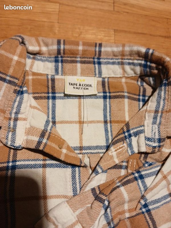 Chemise tape a l'œil 9moid vue de cote — LBC AT'Brocante Troyes