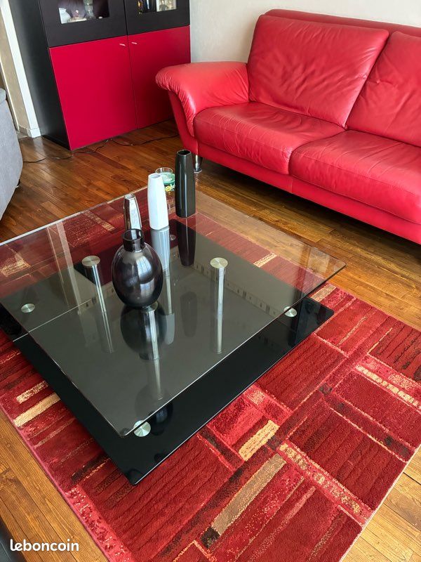 Table basse carrée en verre (image 1)