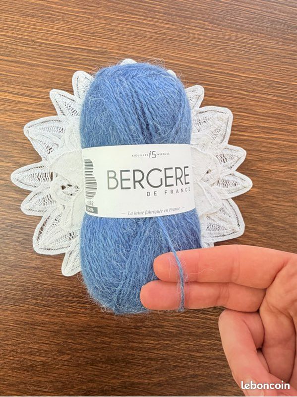 Lot De 10 Pelotes Laine Bergère De France Bleu - Aiguille 2,5 - Crochet 3 - Acrylique/laine Pour Tricot
