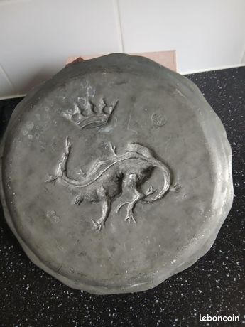 Grand Plat Ovale En étain 95% - 55 Cm - Argenté - Vintage