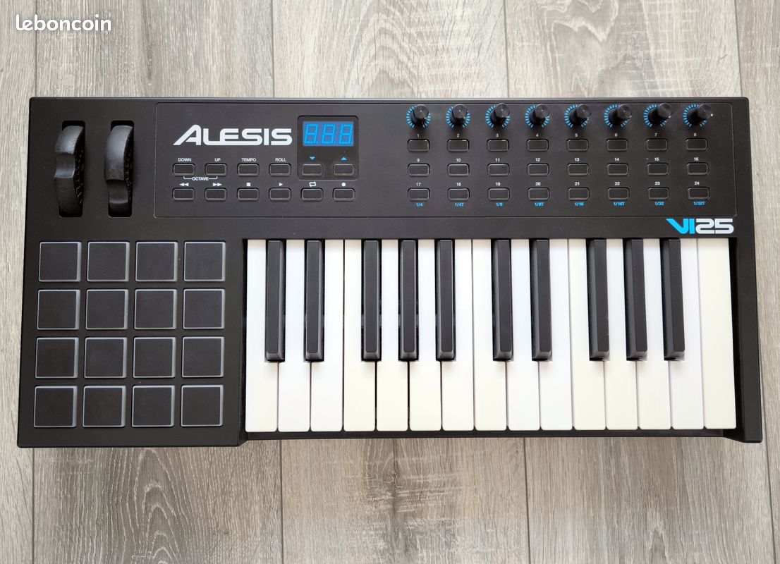 Alesis VI25 – Clavier maître USB-MIDI 25 touches, 16 pads, 8 potentiomètres assignables (image 1)