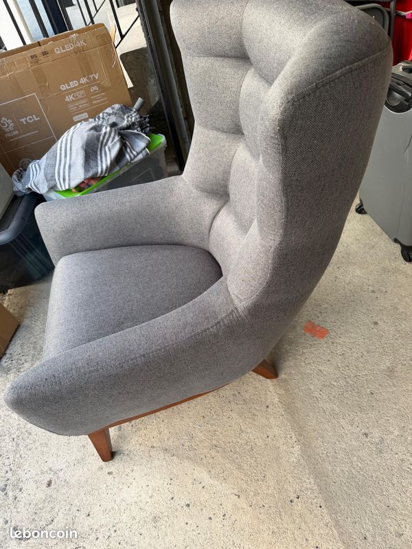 Fauteuil Victoria Gris Anthracite Style Scandinave – Quasi Neuf (image 5)