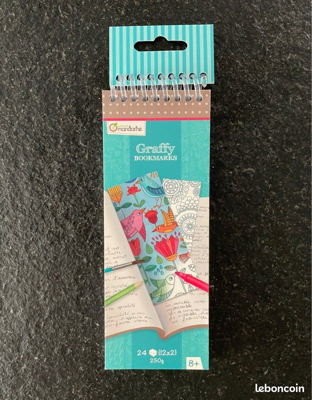 Marques pages à colorier Graffy Bookmarks Fleurs - Neuf (image 1)