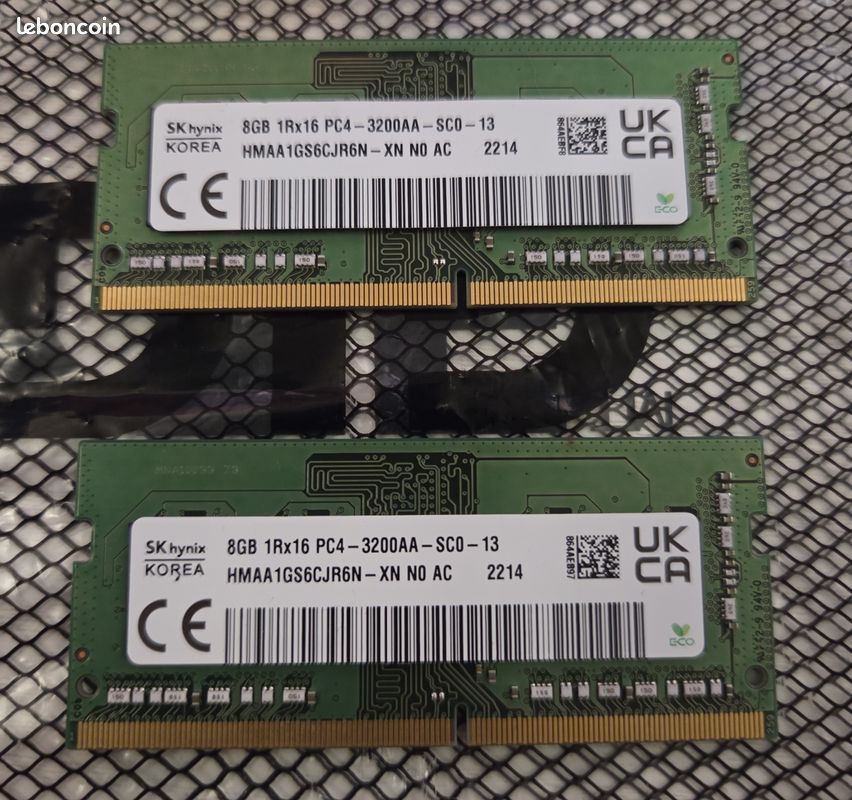 SK hynix, 2 SODIMM DDR4 - 2x 8 Go (= 16 Go), DDR4-3200AA (PC4-25600), Non-ECC (image 1)