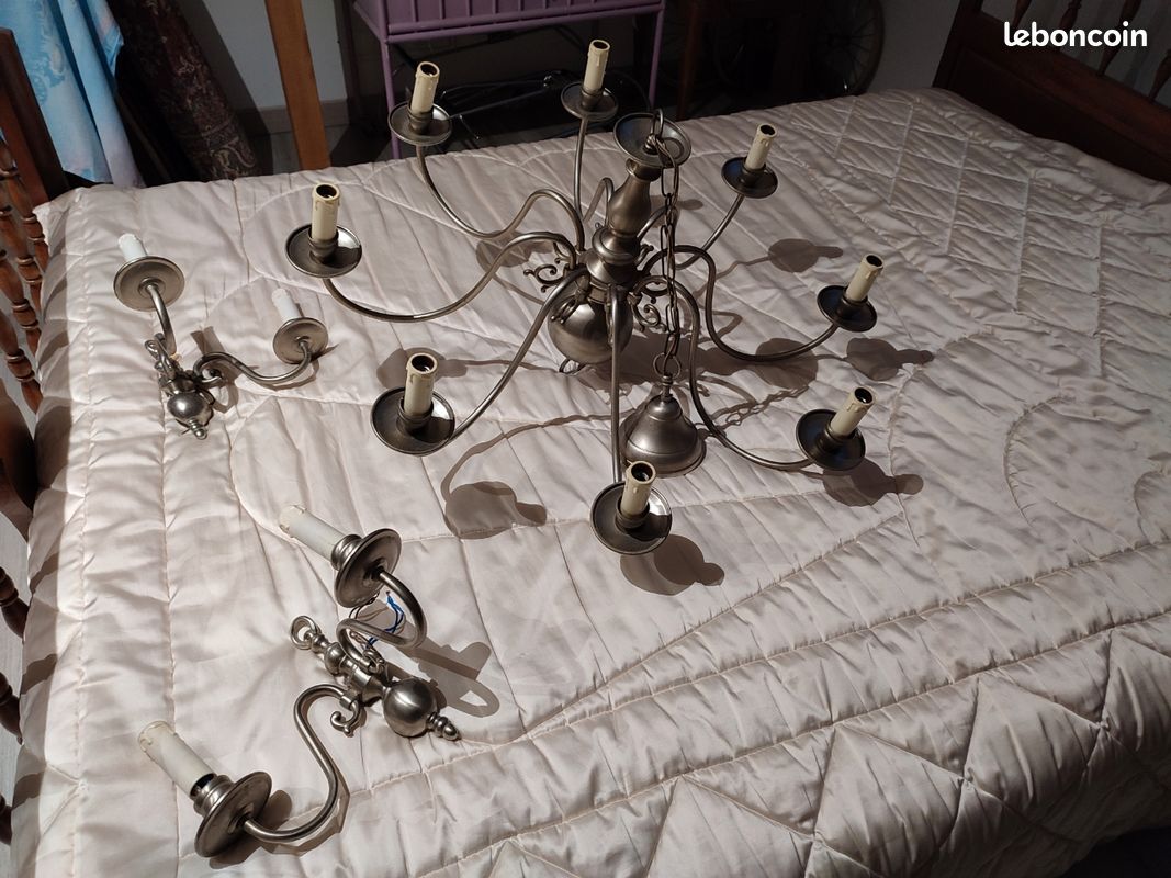 Lustre avec ses 2 appliques (image 2)